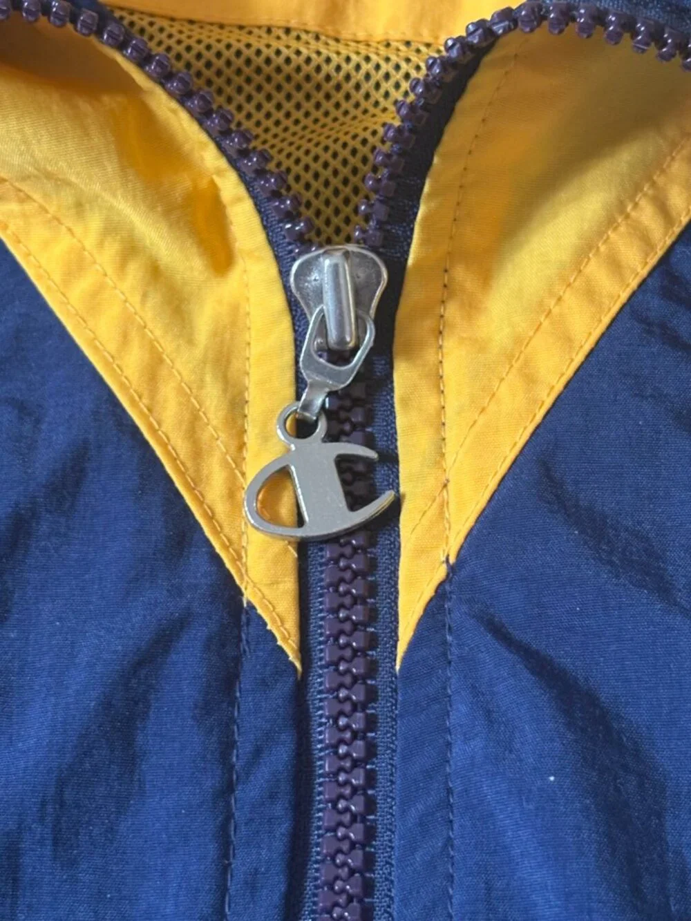 Vintage Champion UCLA Bruins Zip Up Jacket Men's Medium Blue Gold Windbreaker